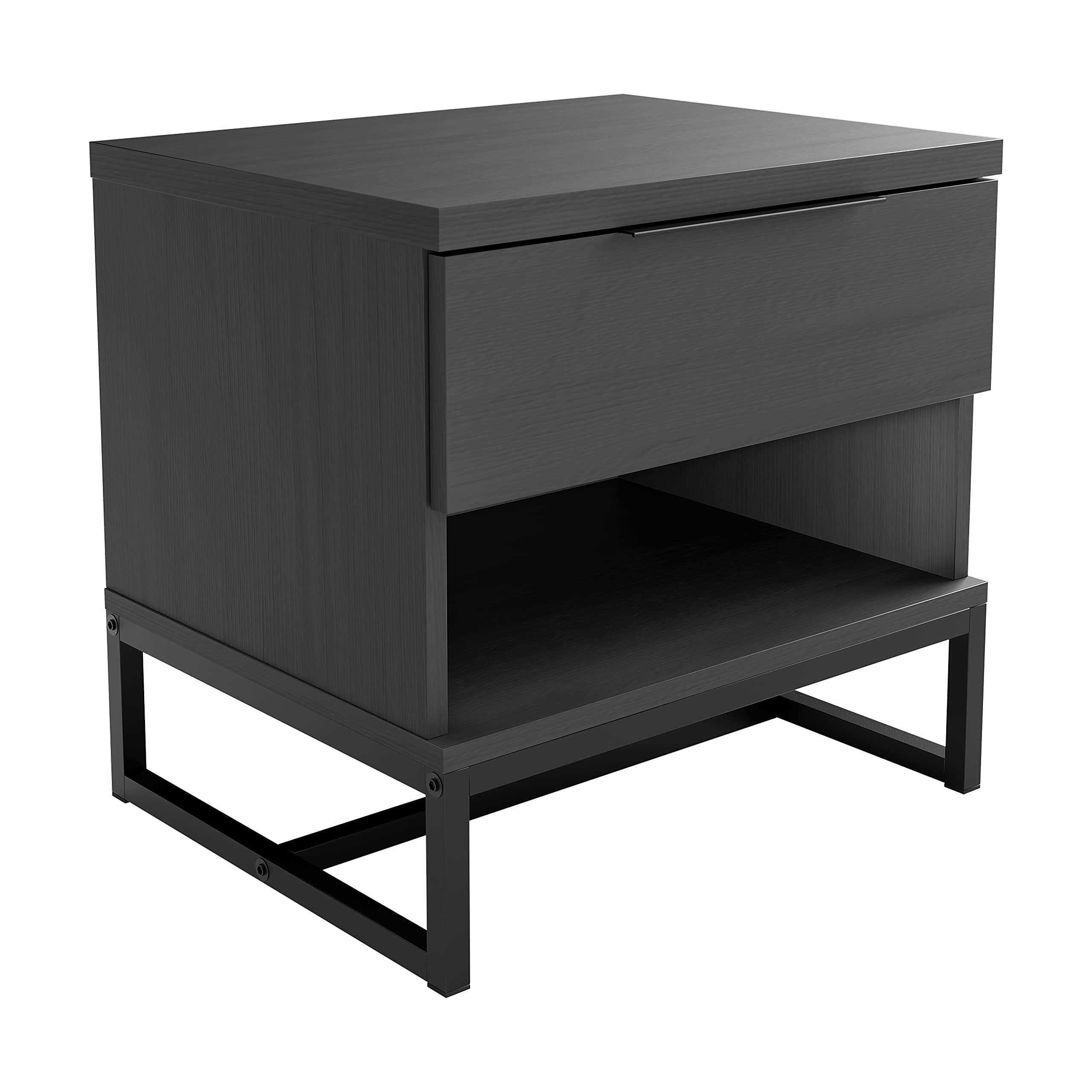 Boyd Sleep Catania, Contemporary Wood Finish, 5 Piece Drawer, Black Nightstand